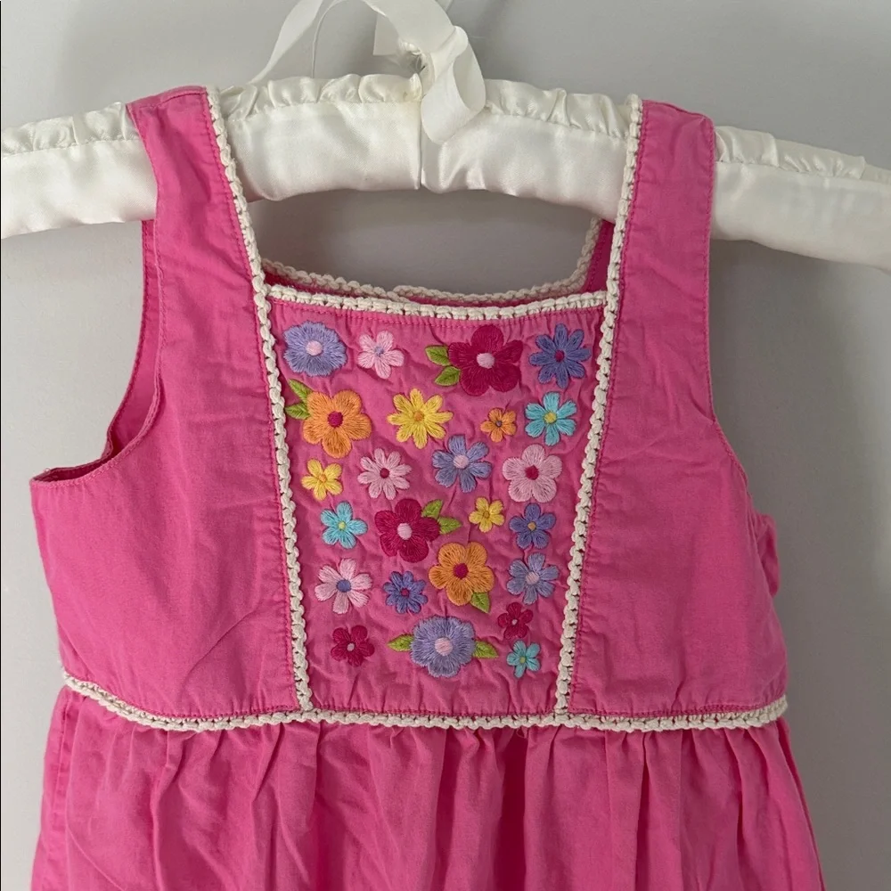 Gymboree Pink Tiered Dress with Floral Embroidery Size‎ 7